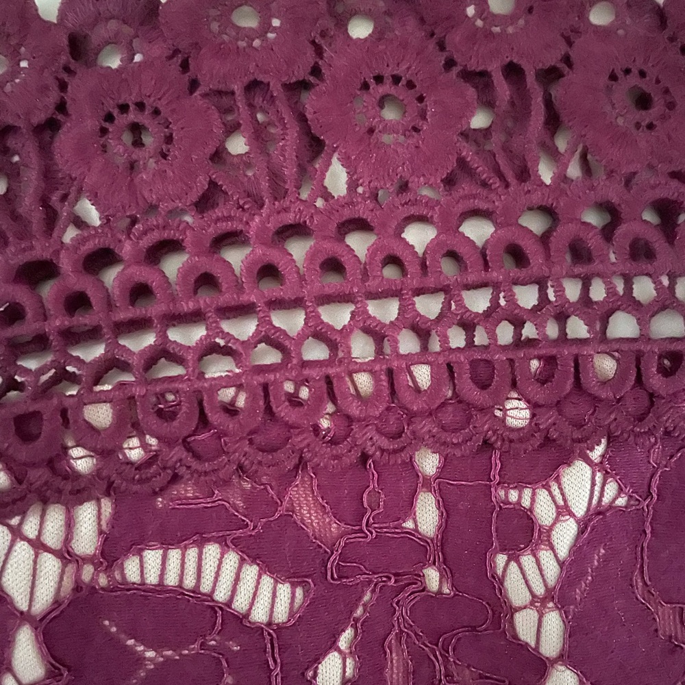Donna Ricco Lace pattern A-Line Dress size 10
Burgundy And nude - Picture 12 of 12